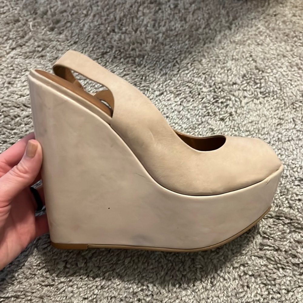 Aldo nude platform wedges